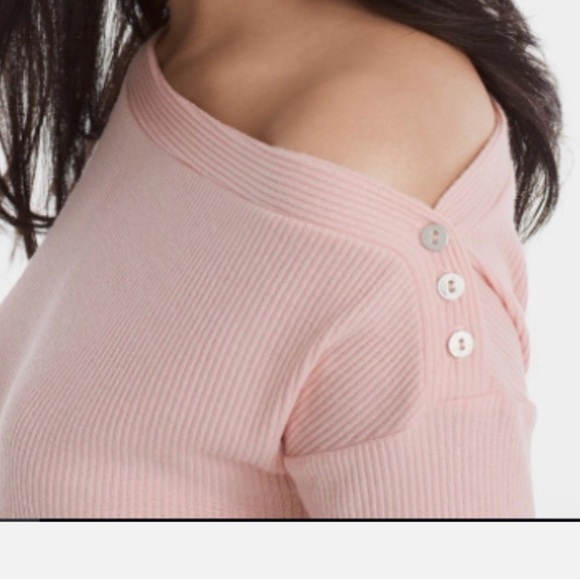 Women's Pink Ribbed Top - Picture 6 of 7